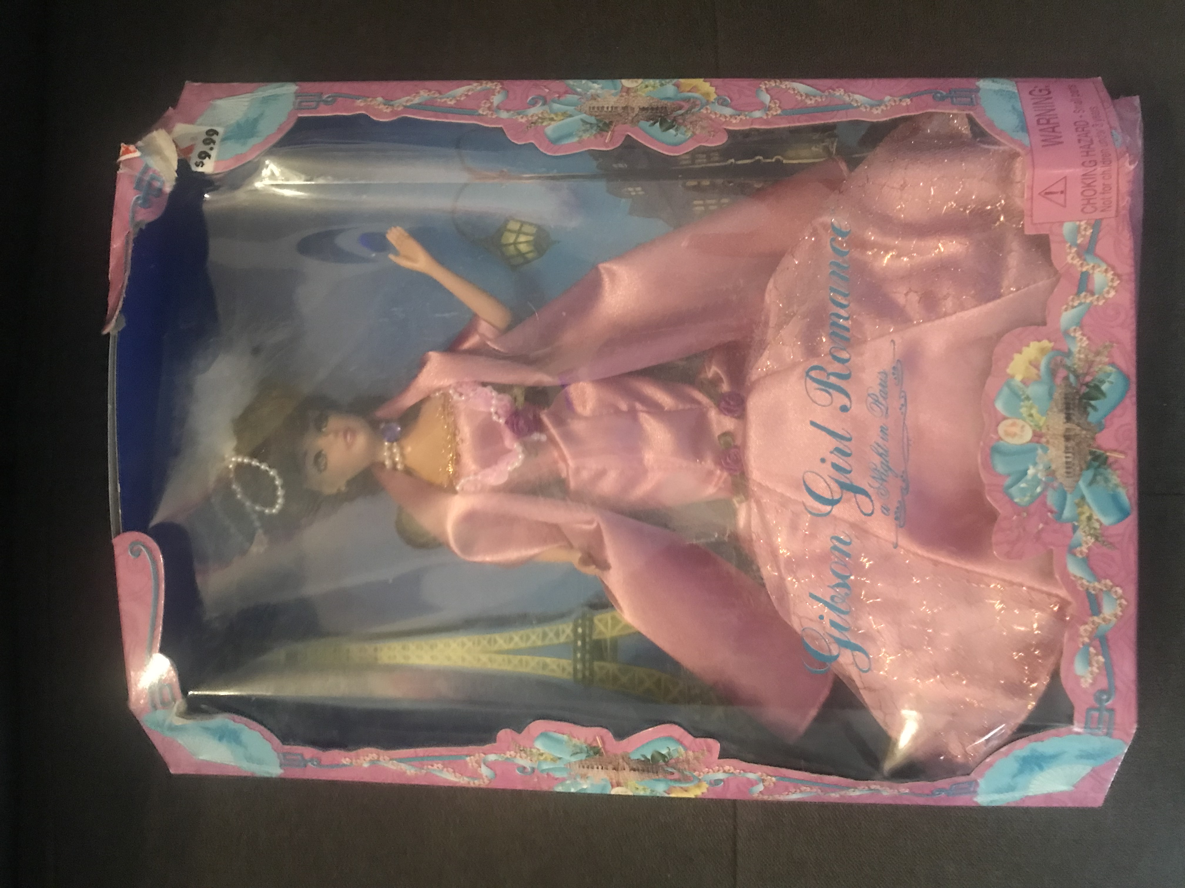 JAKKS PACIFIC GIBSON GIRL ROMANCE DOLL RARE NEW IN BOX NO.10371 PINK GOWN 11 1/2