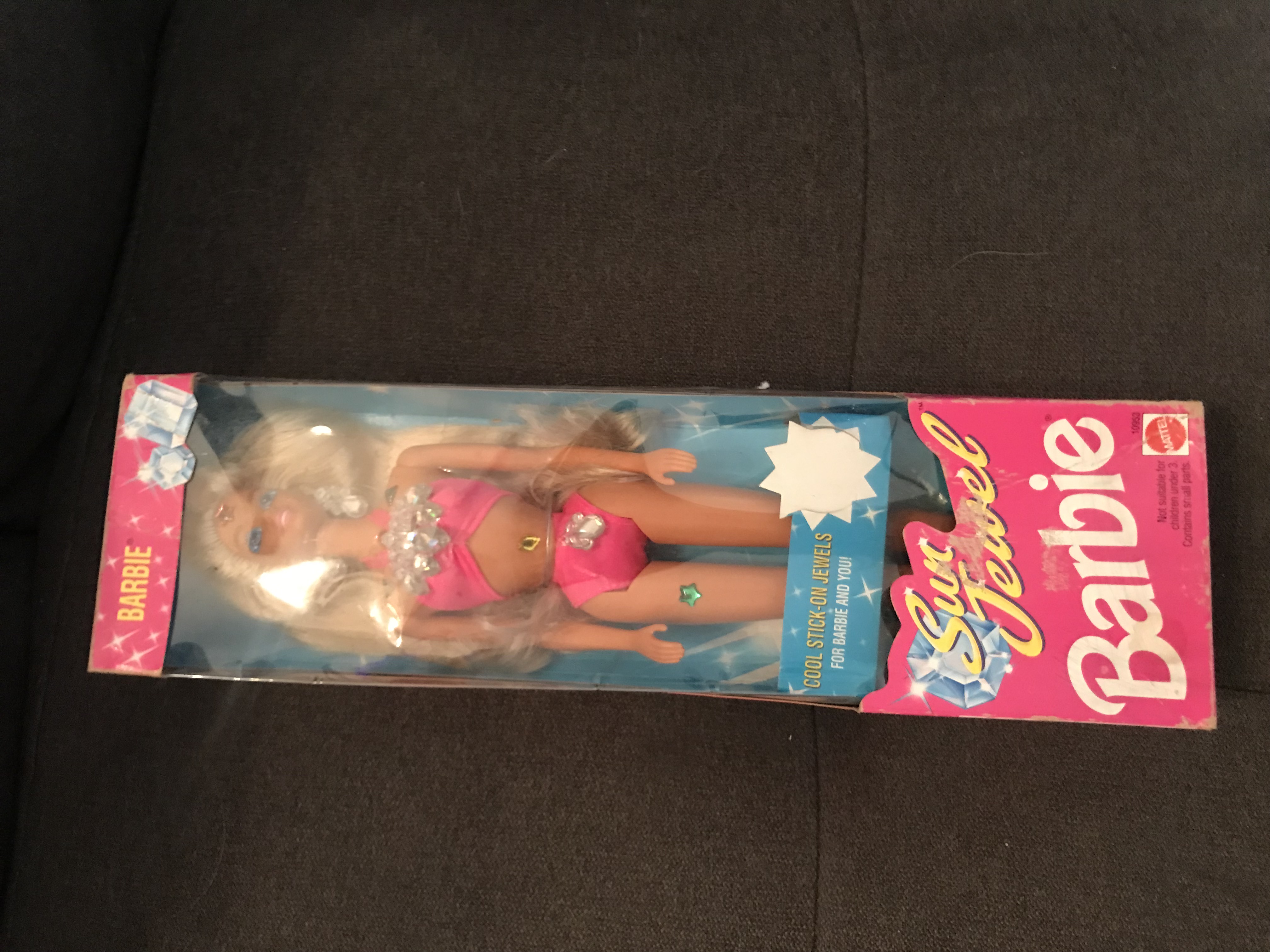 SUN JEWEL BARBIE - 1993 Mattel - 10953 - with Cool Stick-on Jewels
