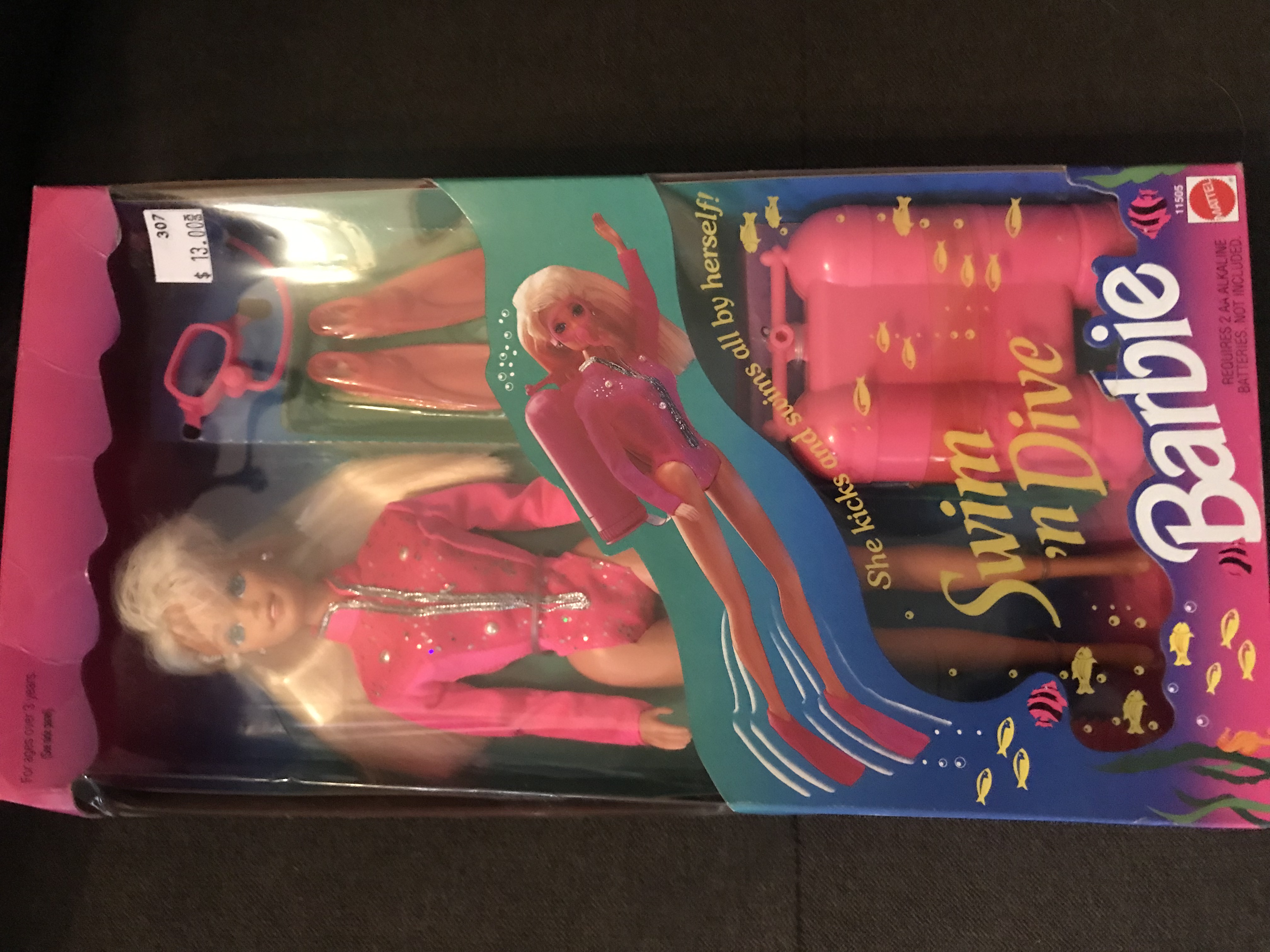 SWIM 'N DIVE BARBIE - 1993 Mattel - #11505 - Scuba Diving Doll Vintage