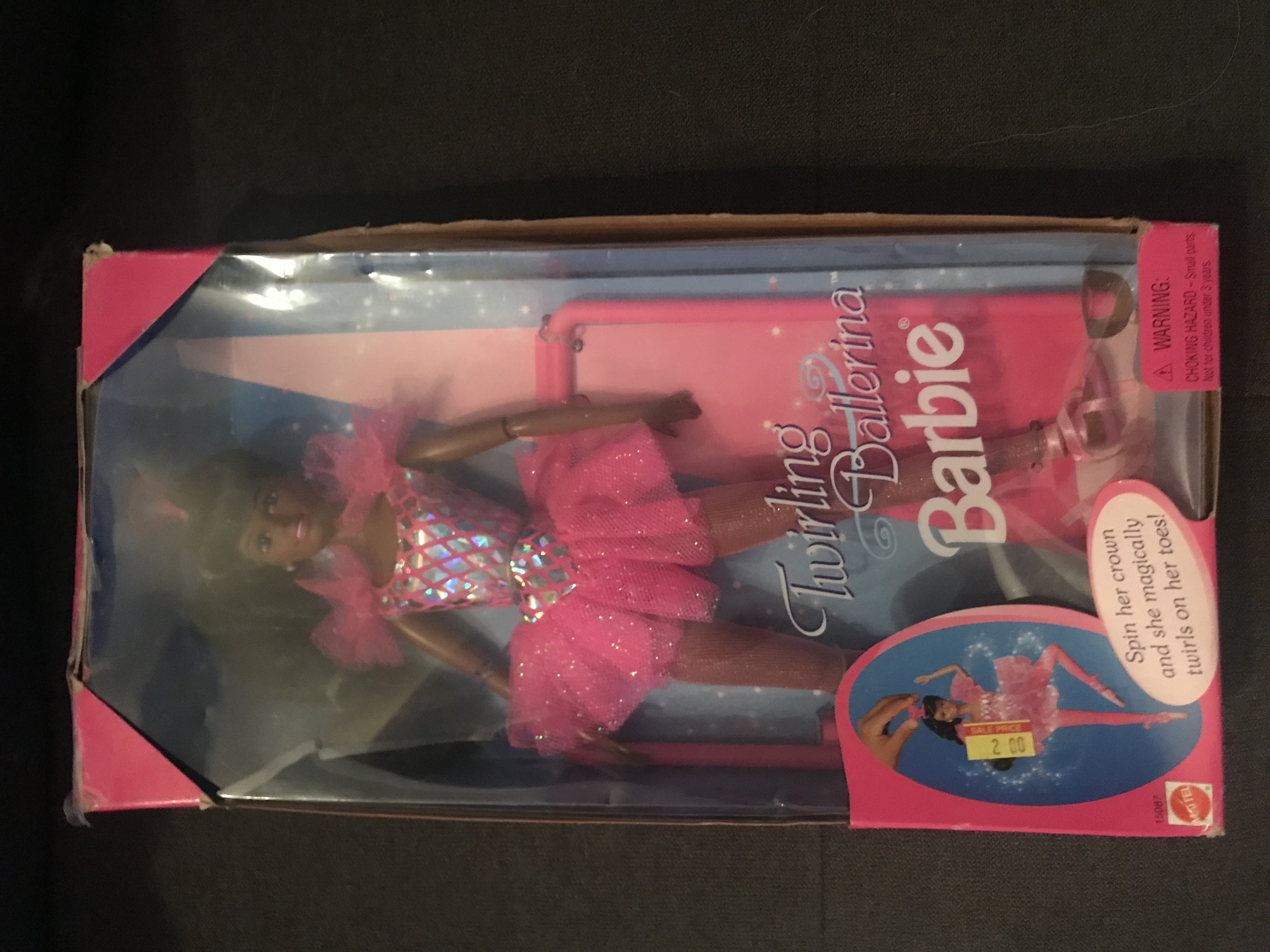 1995 MATTEL AFRICAN AMERICAN TWIRLING BALLERINA BARBIE ORIGINAL BOX #15087