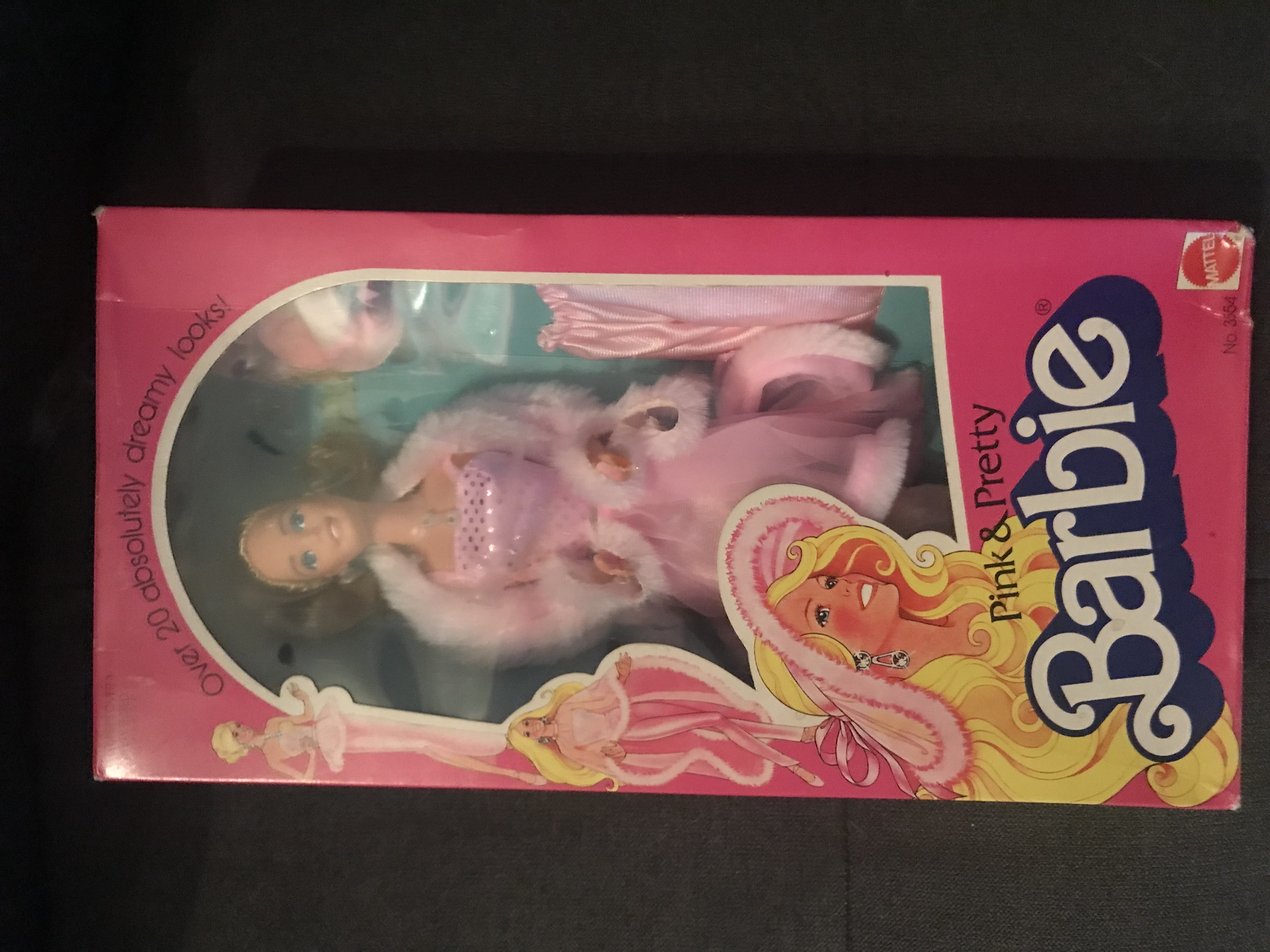 Pink & Pretty Barbie 1981 Mattel #3554 NIB NRFB Box is showing it's wear A1